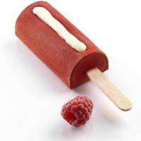 Mini - Chic Eis Creme Cakesicle Mould - Profiqualit&auml;t von Silikomart 4 Hohlr&auml;ume 33 x 70 x 22 mm Set mit 50 Eisstielen und Eis Rezeptheft