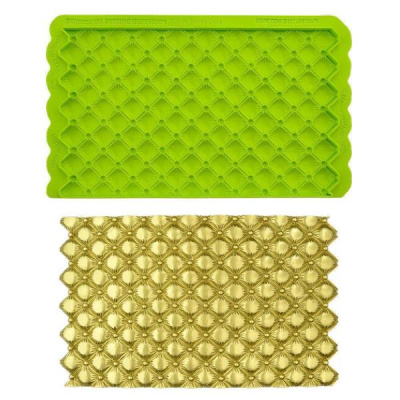 SIMPRESS Mould Steppmuster mit Perlen Tufted Swiss Dots von Marvelous Molds kann auch Zuckerperlen verwendet werden