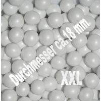 Schoko Crisp Kugeln XL perlmutt wei&szlig; schillernd 100 g von Tasty Me, Durchmesser ca. 1,8 cm
