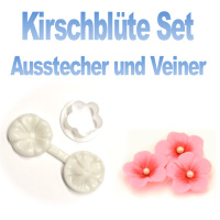 Kirschbl&uuml;te Ausstecher mit Silikon Stempel / Veiner