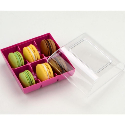 Macaron Verpackung Box  fuchsia 6er von Silikomart 10 x 10 x 6 cm