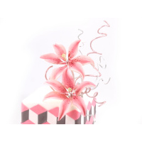 Lilie Tiger Lily wei&szlig; 2 St&uuml;ck - Feinzucker Blumen - Durchmesser  ca 101 mm - gedrahtet - daher Bl&auml;tter beweglich - k&ouml;nnen noch individuell bemalt werden
