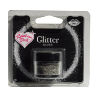 Glitter Silber  5 g, Glitzer 100 % essbar von Rainbow Dust
