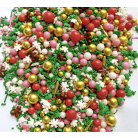 Weihnachtszeit Zuckerstreusel 100 g  Mix  von SD Pearls  mit Lebkuchenm&auml;nnern, Schneeflocken, Tannen...