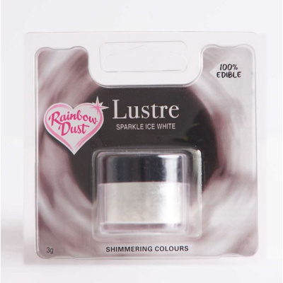 Rainbow Lustre Puder Sparkle Ice white - glitzerndes Eis Wei&szlig;  3 g - E171 frei - Dust Powder Colour