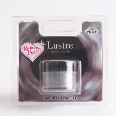 Rainbow Lustre Puder Sparkle Silver - glitzerndes Silber  3 g - E171 frei - Dust Powder Colour