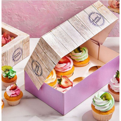Cupcake Box Holz 3 Stk /Packung f&uuml;r jew. 6 Cupcakes inkl. Einlagen von FunCakes