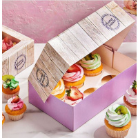 Cupcake Box Holz 3 Stk /Packung f&uuml;r jew. 6 Cupcakes inkl. Einlagen von FunCakes