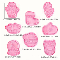 Weihnachten Winter Ausstecher plus Präger Set 16 teilig - 8 Ausstecher und 8 Stempel - Schneekugel, Zuckerstange, Weihnachtsmann, Schneemann, Socken, Rentier, Glocken, Handschuh