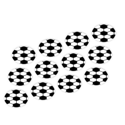 Fu&szlig;ball Cupcake Buttons  3 cm Durchmesser Wafer Papier 12 St&uuml;clk vorgestanzt