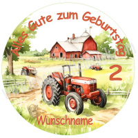 Bauernhof Traktor Geburtstag Tortenbild rund