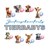 Baby Tiere Safari Tortenbild rund von Zuckerschneckerls Tortenbabys  für Geburtstag Taufe induvidialisierbar