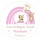 Taufe Tortenbild Regenbogen Bär rosa beige mit ihrem Foto 15 cm
