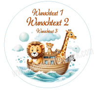 Arche Noah Tortenbild rund Aufleger für Geburtstag,...