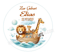 Arche Noah Tortenbild rund Aufleger für Geburtstag, Taufe, Geburt, Erstkommunion ... individuell gestaltbar