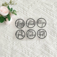 Text im Kreis Designer Stamps Stempel 4,5 cm...