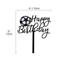 Fu&szlig;ball Happy Birthday Acryl Topper - schwarz  ca 11 x 9 cm