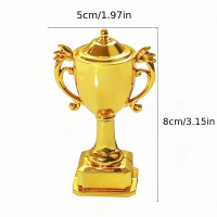 Pokal Sport Troph&auml;e gold 3D H&ouml;he 8 cm Tortendekoration aus Kunststoff - nicht zum verzehr geeignet