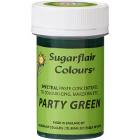 Spectral konzentrierte Paste Party Green - Party Gr&uuml;n leuchtend Lebensmittelfarbe  25 g von Sugarflair - E171frei - f&uuml;r Zuckerpasten, Icing, Buttercreme etc.