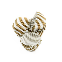 Pralinenkapseln 25 mm 100 Stk. weiß-gold gestreift...