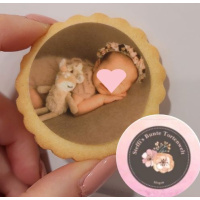 Cupcake Keks  Kuchen Aufleger 3,8 cm rund  35 Stück Fondantpapier Premium extraweiß - extraglatt Ausstanzung rund Welle
