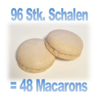Macaron Schalen zum Selber f&uuml;llen Farbe gelb Ivory  -  Folie mit 96 Stk. Halbschalen von Cake Masters