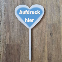 Sag es im Herz mit Stiel - Individueller bedruckter Tortentopper 8 cm