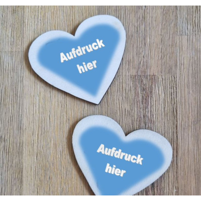Herz aus Birkenholz - Individuell mit Ihrem Bild bedruckt 7 cm