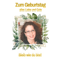 Rahmen Gold eckig mit Blattgrün Tortenbild A4