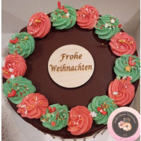 Kreis - runde Holzscheibe als Aufleger  graviert 8 cm  Schrift 1 Linie ungefüllt