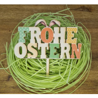 Frohe Ostern Holztopper  - bedruckt mit Lebesmitteltinte ca. 13,5 cm breit