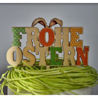 Frohe Ostern Holztopper  - bedruckt mit Lebesmitteltinte...