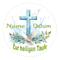 Taufe Wasser Kreuz Taube Tortenbild rund