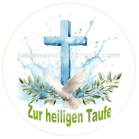 Taufe Wasser Kreuz Taube klein rund Aufleger 1 Seite A4