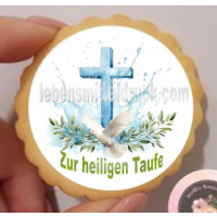 Taufe Wasser Kreuz Taube klein rund Aufleger 1 Seite A4 Oblatenpapier 0,6 Wafer Paper keine - einfach selber ausschneiden 5 cm 20 Stk.