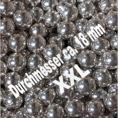 Schoko Crisp Kugeln XL Silber gl&auml;nzend 100 g von Tasty Me, Durchmesser ca. 1,8 cm