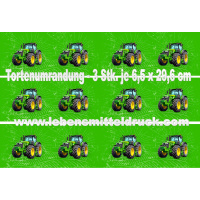 Traktor Tortenband essbar 6,5 cm hoch - 3 x 29,6 cm auf...