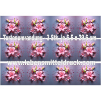 Lilie pink lila 3D - Tortenband essbar 6,5 cm hoch - 3 x 29,6 cm auf premium Fondantpapier