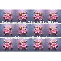 Lilie pink lila 3D - Tortenband essbar 6,5 cm hoch - 3 x...