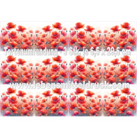 Mohn Blume Wiese - Tortenband essbar 6,5 cm hoch - 3 x...