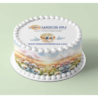 Margerite Gänseblümchen Wiese - Tortenband essbar 6,5 cm hoch - 3 x 29,6 cm auf premium Fondantpapier