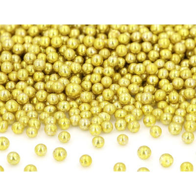 weiche Zucker Perlen GOLD metallic 5 mm 80 g Dragees von Cake-Masters