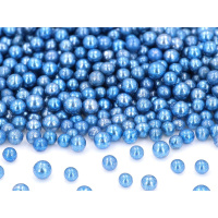 weiche Zucker Perlen dunkelblau metallic 5 mm 80 g...