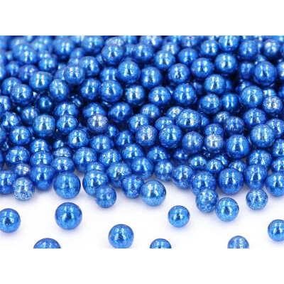 weiche Zucker Perlen dunkelblau metallic 7 mm 80 g Dragees von Cake-Masters MHD 03/2024