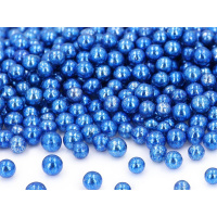 weiche Zucker Perlen dunkelblau metallic 7 mm 80 g...
