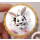 Hase weiß mit rosa Blümchen rund  Keks / Cupcake Aufleger 1 Seite A4 Saracino Cake Paper - leicht raue Oberfläche Ausstanzung rund  3,8 cm 35 Stk.