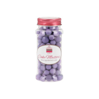 weiche Zucker Perlen lila violett 10  mm 80 g Dragees von Cake-Masters MHD 03/2024