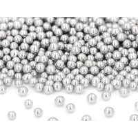 weiche Zucker Perlen silber metallic 5 mm 70 g Dragees in...