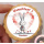 Herz Liebe Hase mit Wunschtext  Keks / Cupcake Aufleger 1 Seite Fondantpapier Premium extraweiß - extraglatt Ausstanzung rund  3,8 cm 35 Stk.