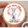 Herz Liebe Hase mit Wunschtext  Keks / Cupcake Aufleger 1 Seite Fondantpapier Premium extraweiß - extraglatt Ausstanzung rund  3,8 cm 35 Stk.